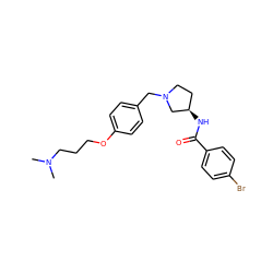 CN(C)CCCOc1ccc(CN2CC[C@@H](NC(=O)c3ccc(Br)cc3)C2)cc1 ZINC000003964103