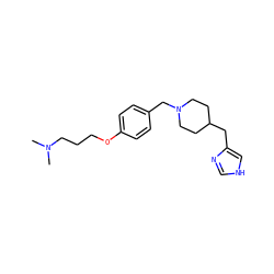 CN(C)CCCOc1ccc(CN2CCC(Cc3c[nH]cn3)CC2)cc1 ZINC000028569678