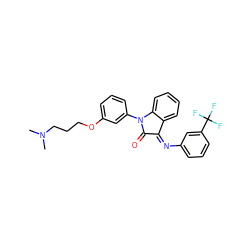 CN(C)CCCOc1cccc(N2C(=O)/C(=N/c3cccc(C(F)(F)F)c3)c3ccccc32)c1 ZINC000036185077