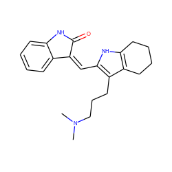 CN(C)CCCc1c(/C=C2\C(=O)Nc3ccccc32)[nH]c2c1CCCC2 ZINC000013588470