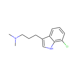 CN(C)CCCc1c[nH]c2c(Cl)cccc12 ZINC000028344616