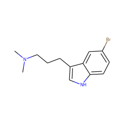 CN(C)CCCc1c[nH]c2ccc(Br)cc12 ZINC000028344150