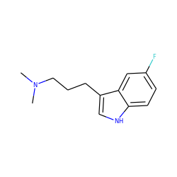 CN(C)CCCc1c[nH]c2ccc(F)cc12 ZINC000013673546