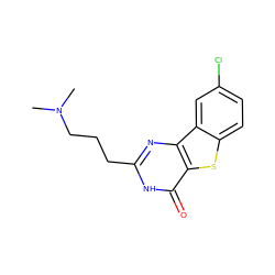 CN(C)CCCc1nc2c(sc3ccc(Cl)cc32)c(=O)[nH]1 ZINC000045284723