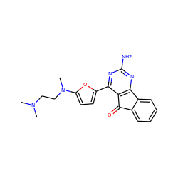 CN(C)CCN(C)c1ccc(-c2nc(N)nc3c2C(=O)c2ccccc2-3)o1 ZINC000049113930