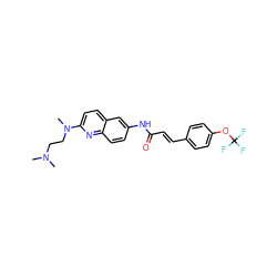 CN(C)CCN(C)c1ccc2cc(NC(=O)/C=C/c3ccc(OC(F)(F)F)cc3)ccc2n1 ZINC000013671941