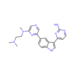 CN(C)CCN(C)c1cncc(-c2ccc3[nH]cc(-c4ccnc(N)n4)c3c2)n1 ZINC000169348290