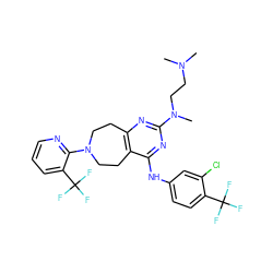 CN(C)CCN(C)c1nc2c(c(Nc3ccc(C(F)(F)F)c(Cl)c3)n1)CCN(c1ncccc1C(F)(F)F)CC2 ZINC000200430759