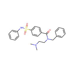 CN(C)CCN(Cc1ccccc1)C(=O)c1ccc(S(=O)(=O)Nc2ccccc2)cc1 ZINC000299833362