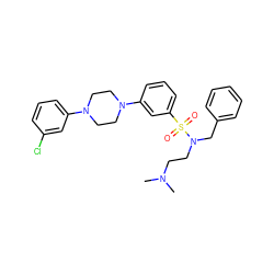 CN(C)CCN(Cc1ccccc1)S(=O)(=O)c1cccc(N2CCN(c3cccc(Cl)c3)CC2)c1 ZINC000653697634