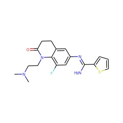 CN(C)CCN1C(=O)CCc2cc(/N=C(\N)c3cccs3)cc(F)c21 ZINC000073159845