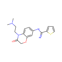 CN(C)CCN1C(=O)COc2cc(NC(=N)c3cccs3)ccc21 ZINC000113972605