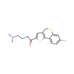 CN(C)CCNC(=O)c1cc2c(s1)-c1ccc(Cl)cc1SC2 ZINC000006808484