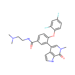 CN(C)CCNC(=O)c1ccc(Oc2ccc(F)cc2F)c(-c2cn(C)c(=O)c3[nH]ccc23)c1 ZINC000146760429