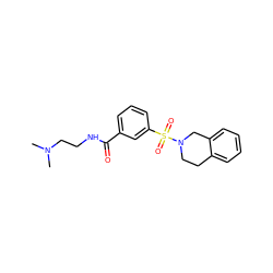 CN(C)CCNC(=O)c1cccc(S(=O)(=O)N2CCc3ccccc3C2)c1 ZINC000095552710