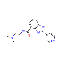 CN(C)CCNC(=O)c1cccc2[nH]c(-c3ccncc3)nc12 ZINC000005502551