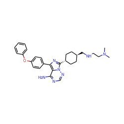 CN(C)CCNC[C@H]1CC[C@H](c2nc(-c3ccc(Oc4ccccc4)cc3)c3c(N)ncnn32)CC1 ZINC000261078655