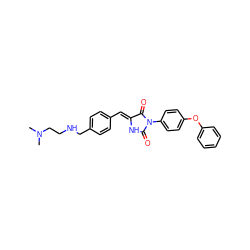 CN(C)CCNCc1ccc(/C=C2\NC(=O)N(c3ccc(Oc4ccccc4)cc3)C2=O)cc1 ZINC000028899265