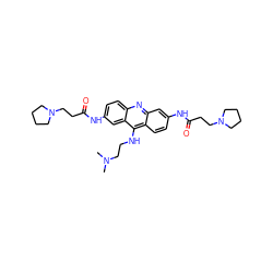 CN(C)CCNc1c2ccc(NC(=O)CCN3CCCC3)cc2nc2ccc(NC(=O)CCN3CCCC3)cc12 ZINC000027517388