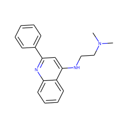 CN(C)CCNc1cc(-c2ccccc2)nc2ccccc12 ZINC000003683168