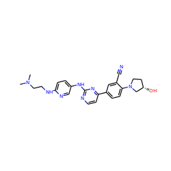 CN(C)CCNc1ccc(Nc2nccc(-c3ccc(N4CC[C@H](O)C4)c(C#N)c3)n2)cn1 ZINC000219377012