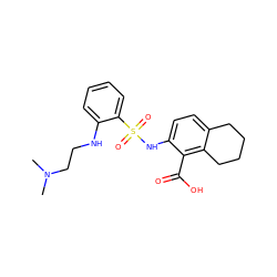 CN(C)CCNc1ccccc1S(=O)(=O)Nc1ccc2c(c1C(=O)O)CCCC2 ZINC000014964419