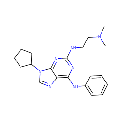 CN(C)CCNc1nc(Nc2ccccc2)c2ncn(C3CCCC3)c2n1 ZINC000013538695