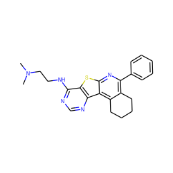 CN(C)CCNc1ncnc2c1sc1nc(-c3ccccc3)c3c(c12)CCCC3 ZINC000002299459