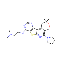 CN(C)CCNc1ncnc2c1sc1nc(N3CCCC3)c3c(c12)CC(C)(C)OC3 ZINC000002394765