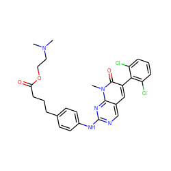 CN(C)CCOC(=O)CCCc1ccc(Nc2ncc3cc(-c4c(Cl)cccc4Cl)c(=O)n(C)c3n2)cc1 ZINC000028128078