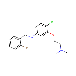 CN(C)CCOc1cc(NCc2ccccc2Br)ccc1Cl ZINC000095602852