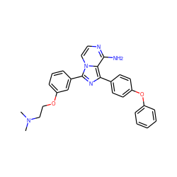 CN(C)CCOc1cccc(-c2nc(-c3ccc(Oc4ccccc4)cc3)c3c(N)nccn23)c1 ZINC000096168193