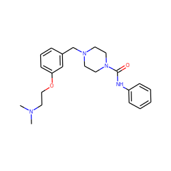 CN(C)CCOc1cccc(CN2CCN(C(=O)Nc3ccccc3)CC2)c1 ZINC000200259875