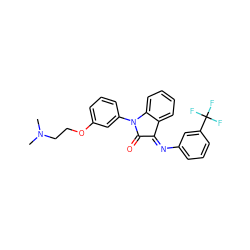 CN(C)CCOc1cccc(N2C(=O)/C(=N/c3cccc(C(F)(F)F)c3)c3ccccc32)c1 ZINC000036185062