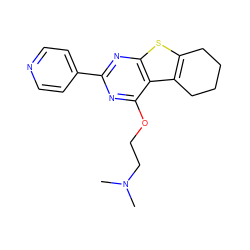 CN(C)CCOc1nc(-c2ccncc2)nc2sc3c(c12)CCCC3 ZINC000149059325