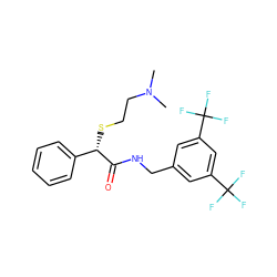 CN(C)CCS[C@H](C(=O)NCc1cc(C(F)(F)F)cc(C(F)(F)F)c1)c1ccccc1 ZINC000034804115