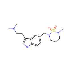 CN(C)CCc1c[nH]c2ccc(CN3CCCN(C)S3(=O)=O)cc12 ZINC000013738514