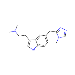 CN(C)CCc1c[nH]c2ccc(Cc3nncn3C)cc12 ZINC000013741368