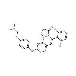 CN(C)CCc1ccc(Nc2ncc3c(n2)N2CCC(=O)N2C(c2c(Cl)cccc2Cl)=C3)cc1 ZINC000036187654