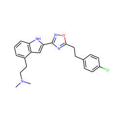 CN(C)CCc1cccc2[nH]c(-c3noc(CCc4ccc(Cl)cc4)n3)cc12 ZINC000036311414