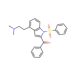 CN(C)CCc1cccc2c1cc(C(=O)c1ccccc1)n2S(=O)(=O)c1ccccc1 ZINC000000590474