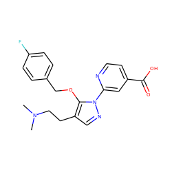 CN(C)CCc1cnn(-c2cc(C(=O)O)ccn2)c1OCc1ccc(F)cc1 ZINC000146787900