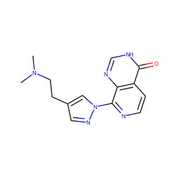 CN(C)CCc1cnn(-c2nccc3c(=O)[nH]cnc23)c1 ZINC000653726644