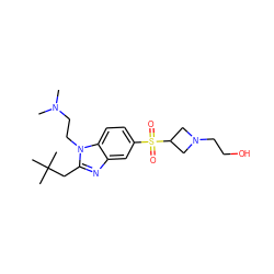 CN(C)CCn1c(CC(C)(C)C)nc2cc(S(=O)(=O)C3CN(CCO)C3)ccc21 ZINC000115886985