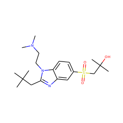 CN(C)CCn1c(CC(C)(C)C)nc2cc(S(=O)(=O)CC(C)(C)O)ccc21 ZINC000072110359