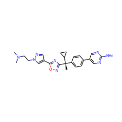 CN(C)CCn1cc(-c2nc([C@@](C)(c3ccc(-c4cnc(N)nc4)cc3)C3CC3)no2)cn1 ZINC000200168348