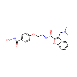 CN(C)Cc1c(C(=O)NCCOc2ccc(C(=O)NO)cc2)oc2ccccc12 ZINC000006716700