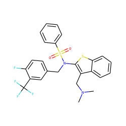 CN(C)Cc1c(N(Cc2ccc(F)c(C(F)(F)F)c2)S(=O)(=O)c2ccccc2)sc2ccccc12 ZINC000115230664