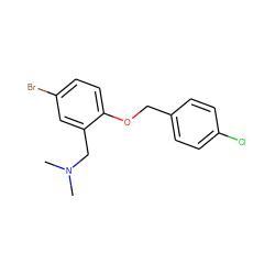 CN(C)Cc1cc(Br)ccc1OCc1ccc(Cl)cc1 ZINC000028821974