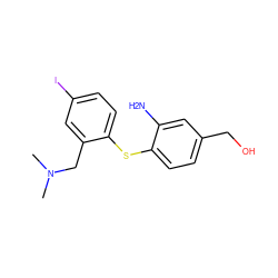 CN(C)Cc1cc(I)ccc1Sc1ccc(CO)cc1N ZINC000028966153